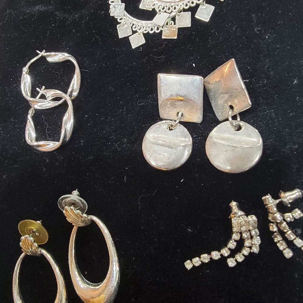 Silver tone earrings